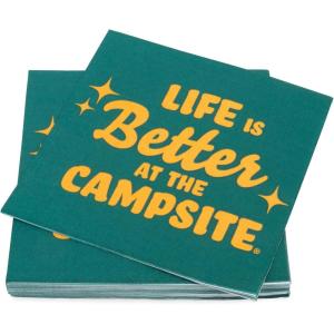 image:imageCamco Life is Better at the Campsite Paper Napkins Dark Green  6 12 x 6 12  30 count 53495Standard