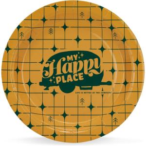 image:imageCamco Life is Better at the Campsite Paper Plates  7Inch  Yellow Grid  25Count 53493