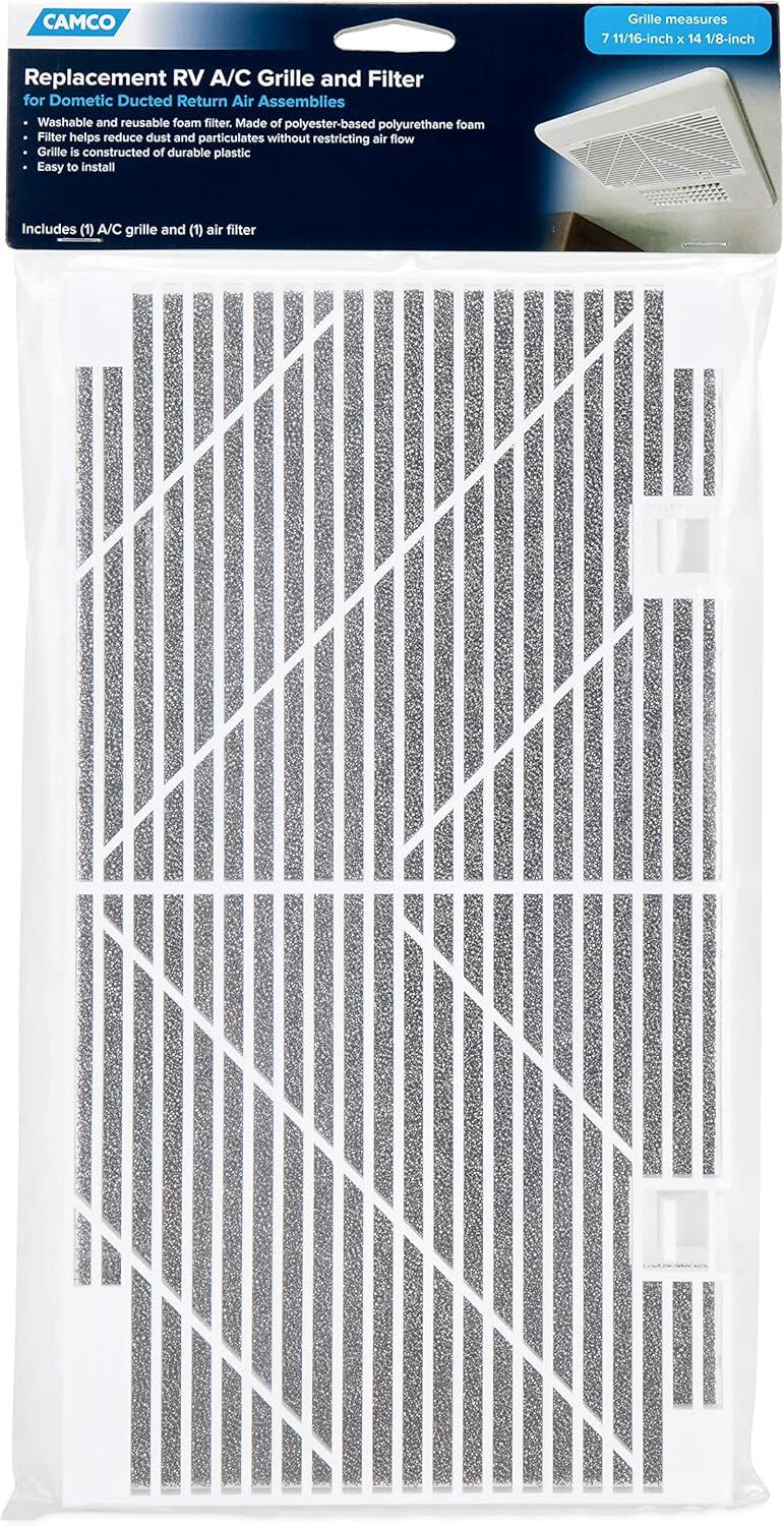 image:imageCamco RV AC Air Filter Replacement Grille and Foam Filter  Compatible with Dometic Ducted Return Air Assemblies  Easy Installation 40409One Size