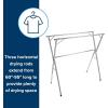 image:imageCamco Portable Clothes Drying Rack  Features 3 Horizontal Drying Rods  Extend from 60inches to 95inches Long to Provide Plenty of Drying Space  Light Weight Stainless Steel 51339