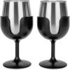 image:imageCamco Life is Better at The Campsite Wine Tumbler  Heavy Duty Double Wall Vacuum Insulation  Crafted of 188 Stainless Steel  Features Removable Black Stems  2Pk 8ozEach 53485