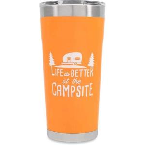 image:imageCamco Life is Better at The Campsite Stainless Steel 20 oz Tumbler with Double Wall Insulation  Great for Hot and Cold Drinks  Orange 53055