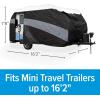 image:imageCamco ULTRAGuard Supreme RV Cover  Mini Travel Trailers Up to 13 7  Zipper Entry Doors amp Covered Air Vents  Polypropylene amp Dupont Tyvek  Storage Bag for RV Storage and Organization 56170Zipper Entry