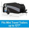 image:imageCamco ULTRAGuard Supreme RV Cover  Mini Travel Trailers Up to 13 7  Zipper Entry Doors amp Covered Air Vents  Polypropylene amp Dupont Tyvek  Storage Bag for RV Storage and Organization 56170Zipper Entry